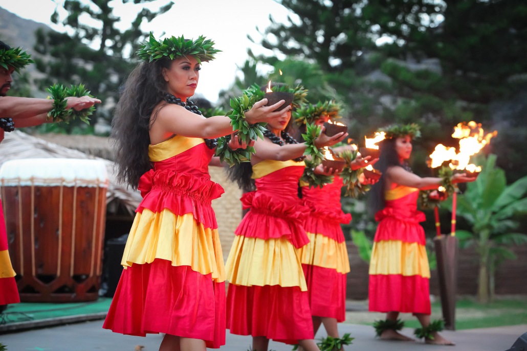 aloha kai luau women flaming bowl line