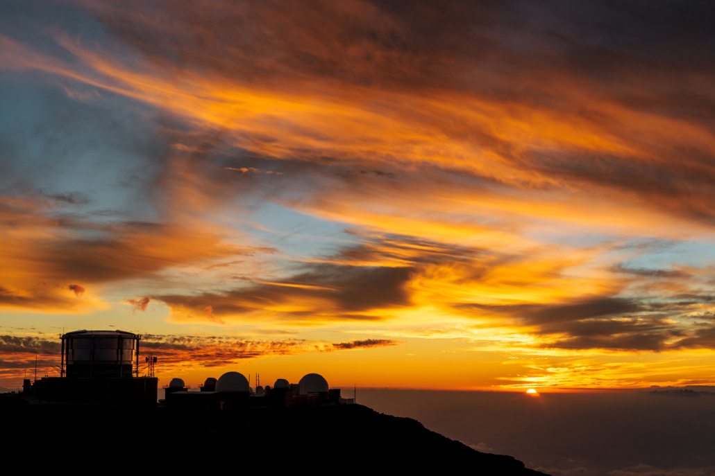 haleakala observatories telescopes sunset maui hawaii