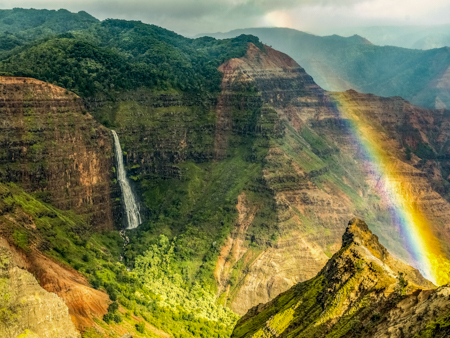 Kauai Adventure Day Trip From Oahu Waimea Canyon Waterfall Rainbow