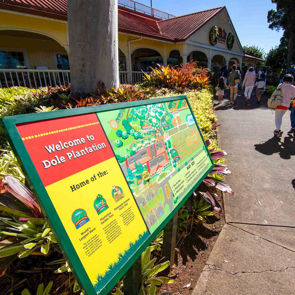 North Shore Dole Pineapple Farm Tour Welcome Board