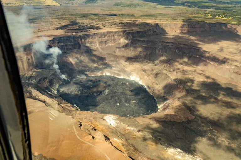 volcanoes national park safari landscape helicopter look