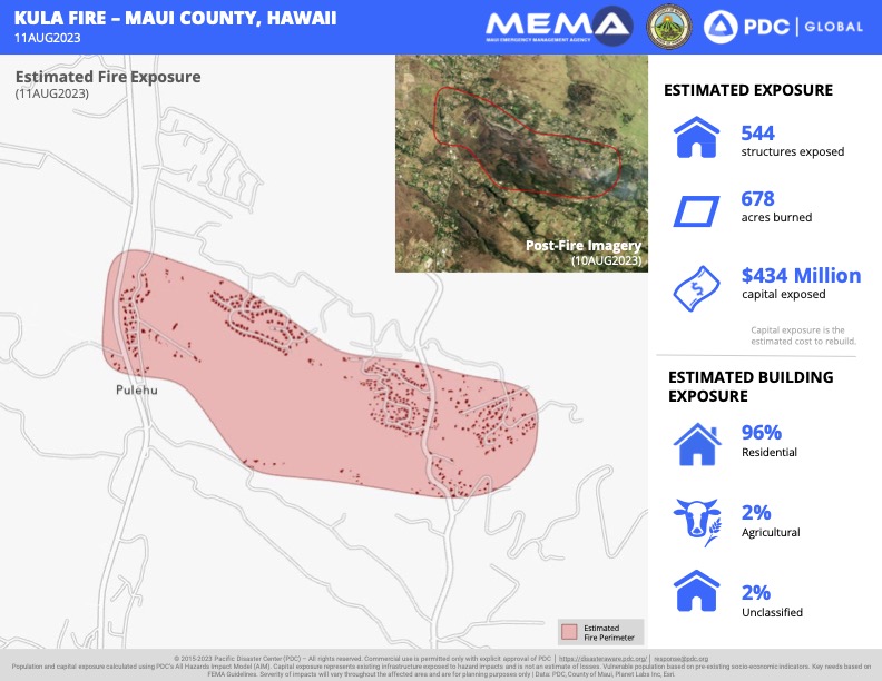 Kula Fire Damage Map