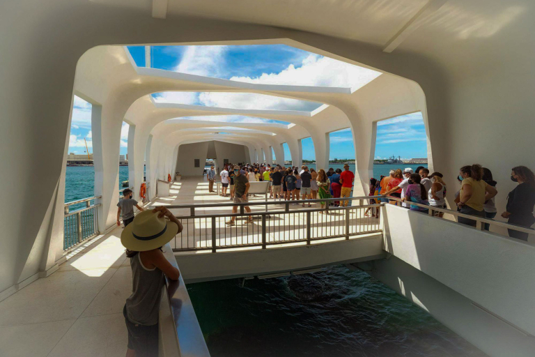 Arizona Memorial Inside Visitors And Portal Pearl Harbor Oahu 