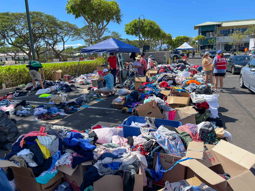 Maui Cityzen Emergency Relief Kahului Shelters Donate Clothes 