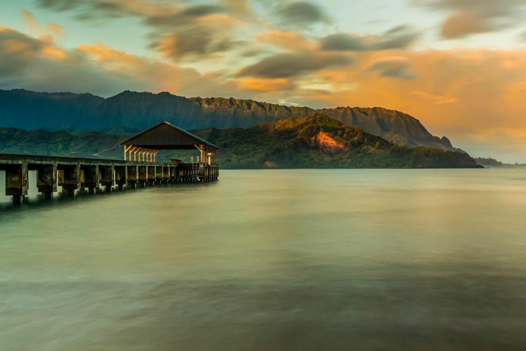 Sunrise Over Hanalei Bay Kauai Hawaii