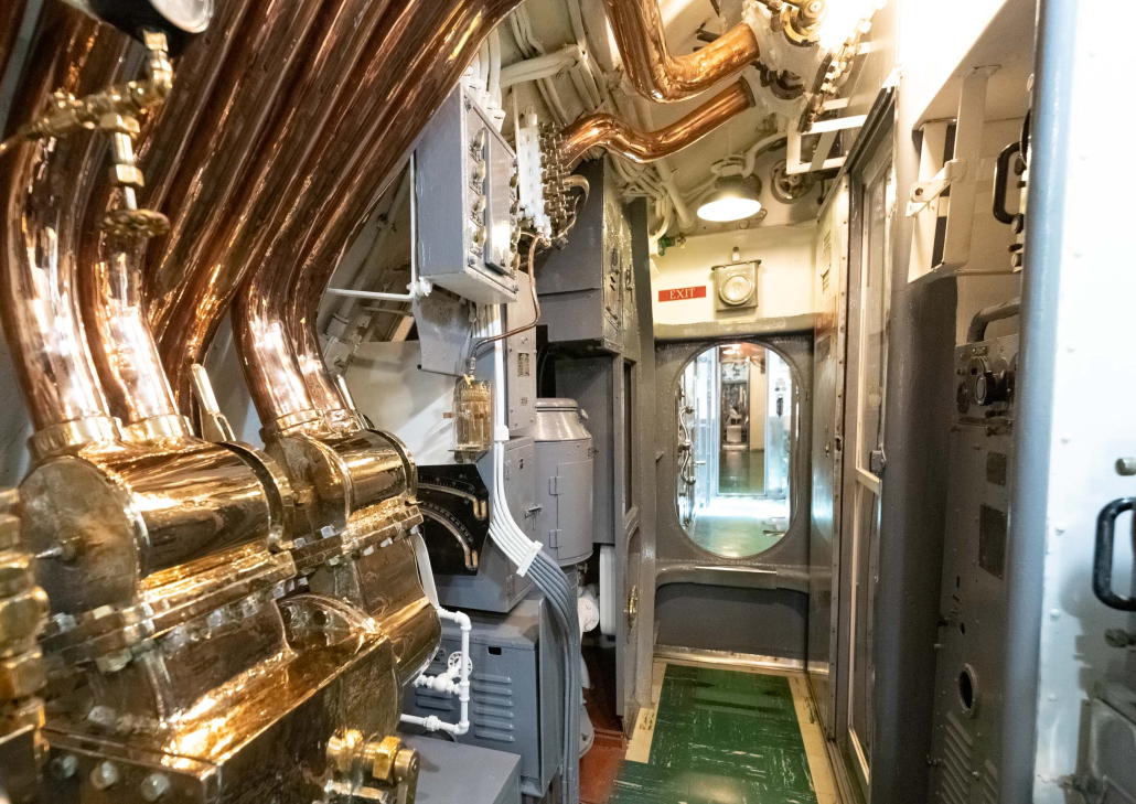 Bowfin Submarine Interior Brass