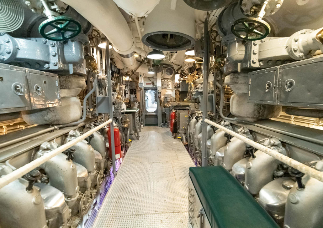 Bowfin Submarine Interior Engines