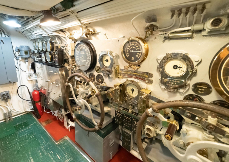 Bowfin Submarine Interior Gauges Pearl Harbor Oahu