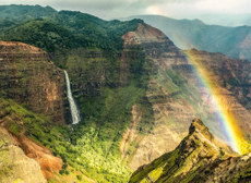 Mini Kauai Waimea Canyon Waterfall And Rainbow Kauai