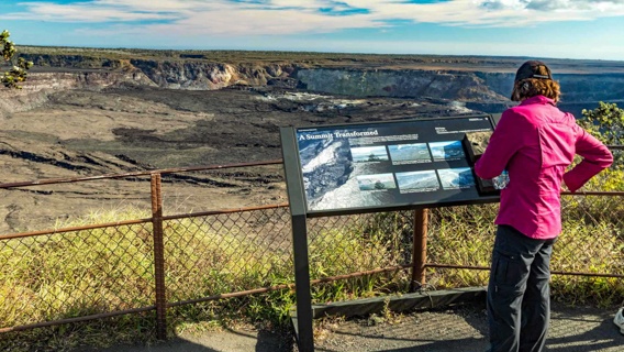 Volcanoes National Park Overlook Sign Visitor Big Island