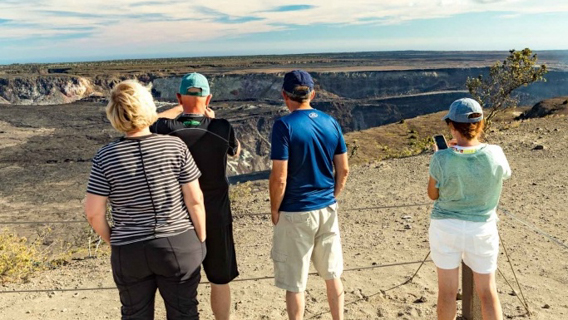 Volcanoes National Park Visitors At Kilauea Overlook