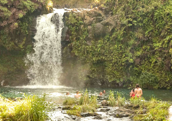 Swimming Visitors At Puua Kaa Wayside Park Road To Hana Maui