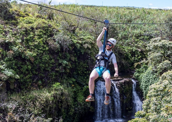 Ziplinetourshawaii Waterfall Zipline Adventure Slide View