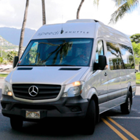 Speedishuttle Kona Airport Shuttle Services Round Trip Transfer White Car Product