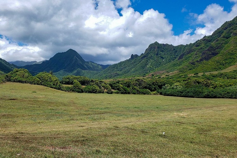 Kualoa Jurassic Valley Private Utv Ride Along Adventure Feature Range Of Mountain