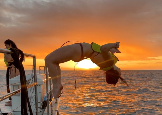 Threetikisailing Sunset Swim And Sail And Friday Firework Cruise Slider Jumping