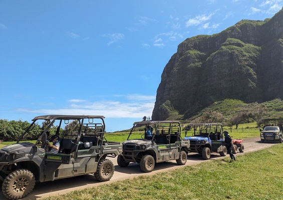 Kualoa Jurassic Valley Private Utv Ride Along Adventure Slide