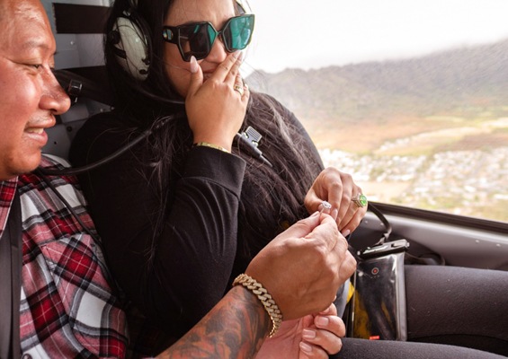 Rainbowhelicopters Romantic Oahu Helicopter Proposal Flight Slider Engage