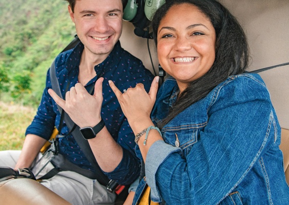 Rainbowhelicopters Romantic Oahu Helicopter Proposal Flight Slider Friend