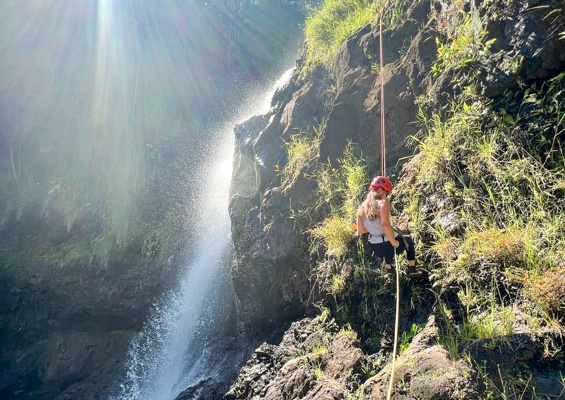 Islandmountainguides Kulaniapia Waterfall Rappeling Tour Slide Enjoy The Rappeling Beside The Fall