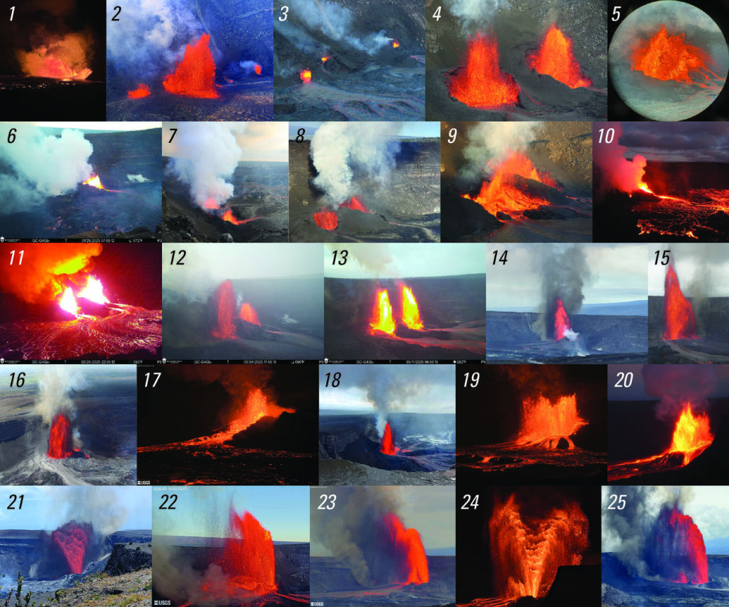 Kilauea Eruption Composite Episodes 1-25 June 2025 USGS photos