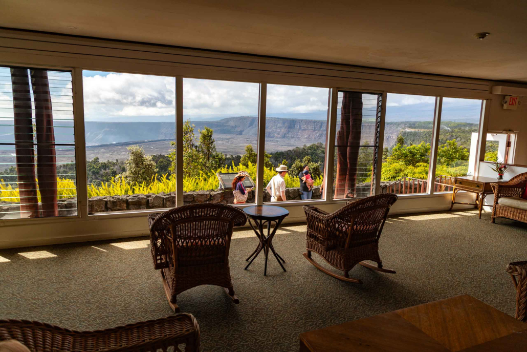 Volcano House Lobby Volcanoes National Park Kilauea Hawaii Island