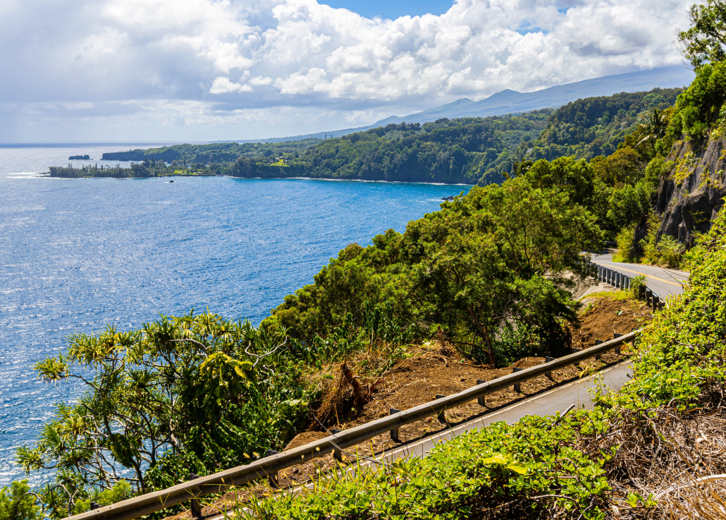 Elevated View of Keanae Point Across Nuaailua Bay From Kaumahina State Wayside Park, Haiku, Maui, Hawaii, USA Kaumahina Wayside Park Road To Hana Maui