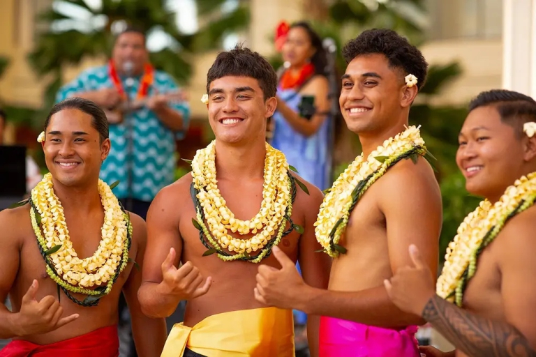 Friendly Hula Dancer with Guests