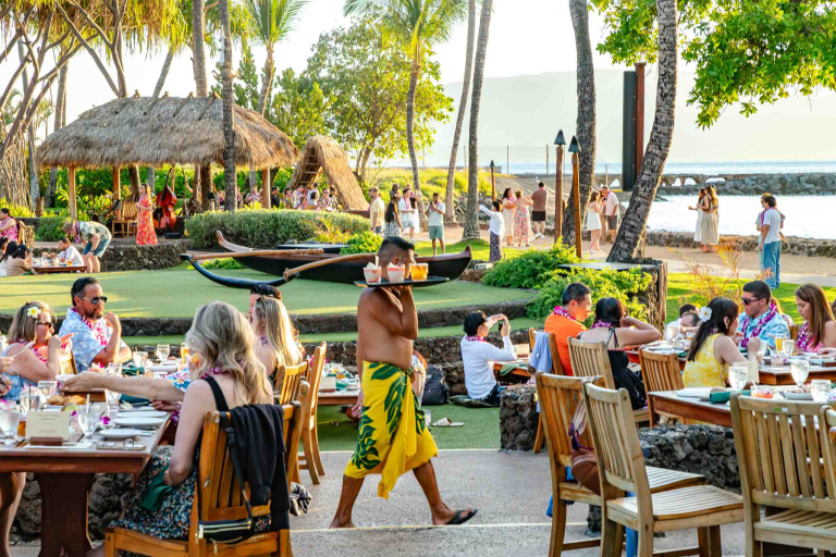 Old Lahaina Luau Drinks delivered to table Maui