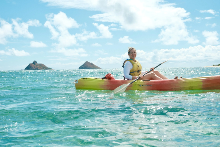 self-guided-kailua-kayaking-adventure-woman-with-kayak