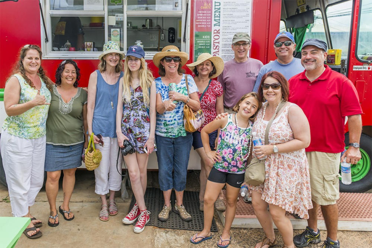 Tasting-Kauai-group-posing-in-front-of-food-truck