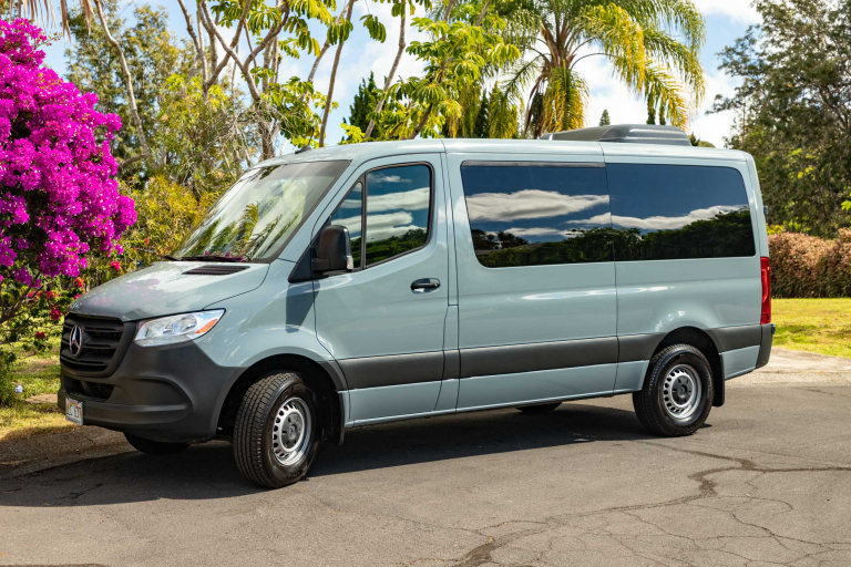 hawaiiairportshuttle-our-green-pledge-gray-mercedes-vans